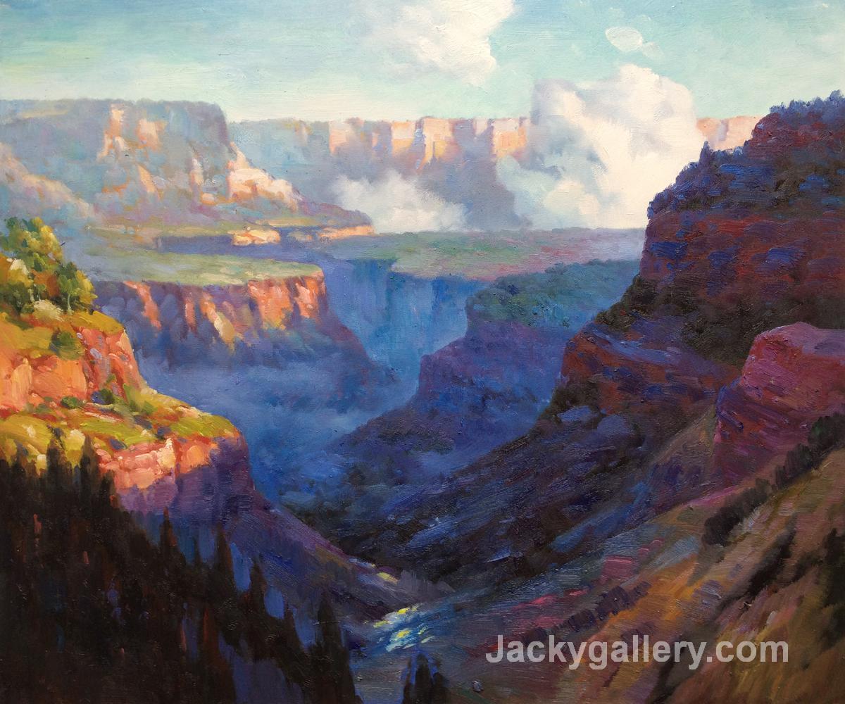 Looking Across the Grand Canyon by Edward Henry Potthast paintings reproduction - Click Image to Close
